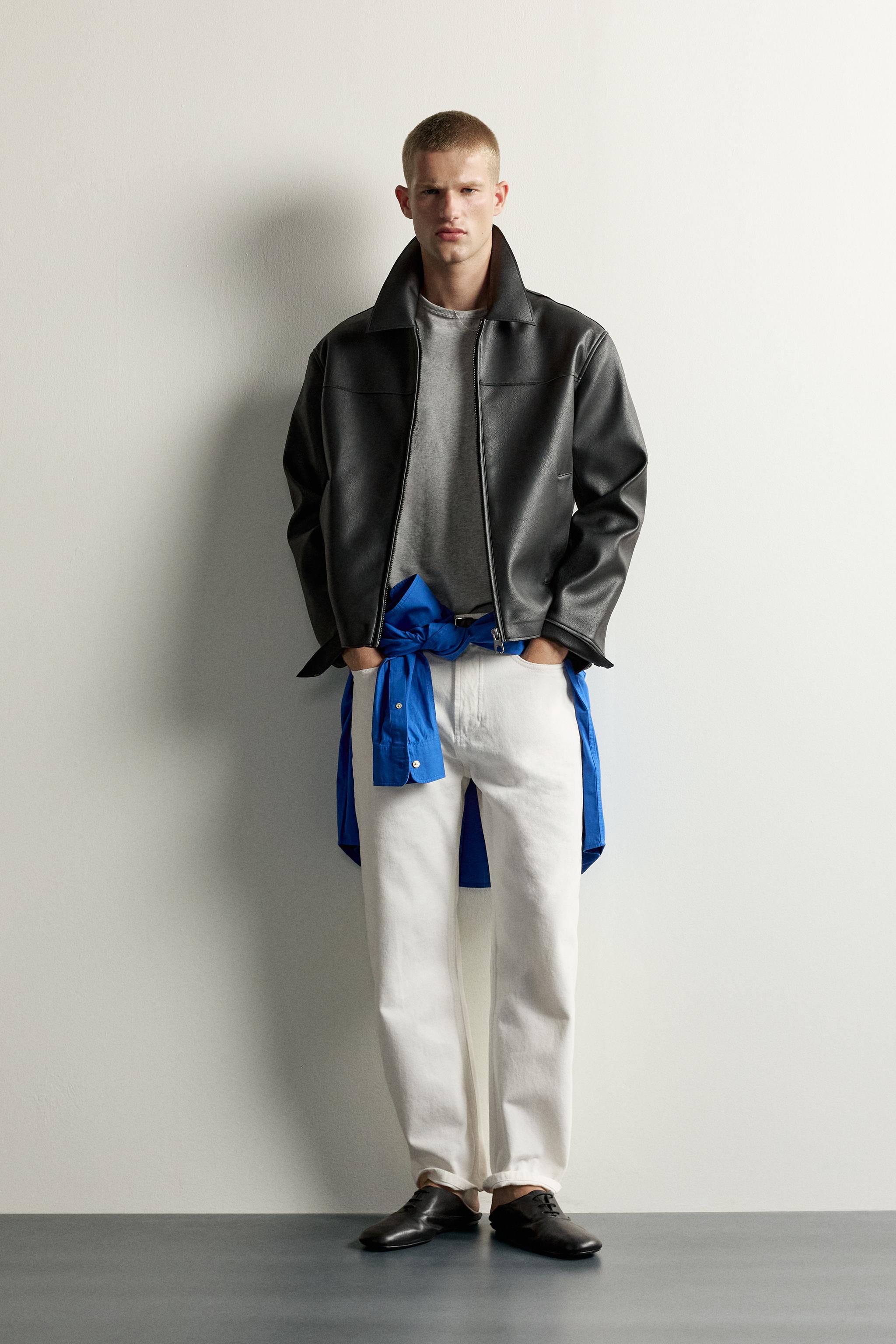 FAUX LEATHER REGULAR FIT JACKET